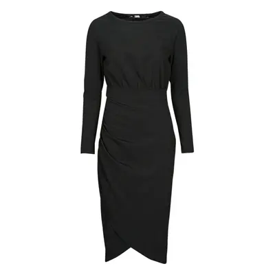 Karl Lagerfeld LONG SLEEVE JERSEY DRESS Černá