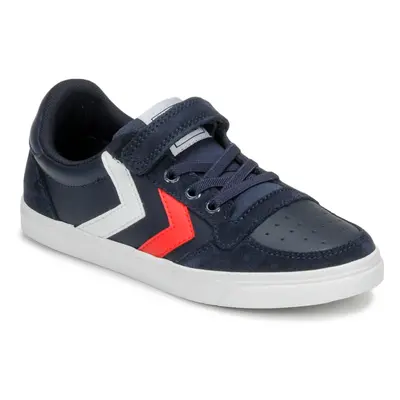 hummel SLIMMER STADIL LEATHER LOW JR Modrá