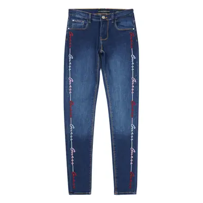 Guess DENIM SKINNY EMBROIDER Modrá