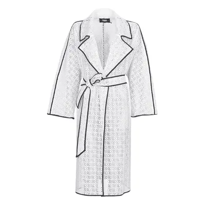 Karl Lagerfeld KL EMBROIDERED LACE COAT Bílá