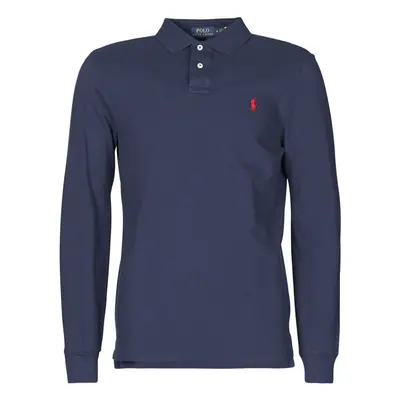 Polo Ralph Lauren POLO AJUSTE DROIT EN COTON BASIC MESH LOGO PONY PLAYER Modrá