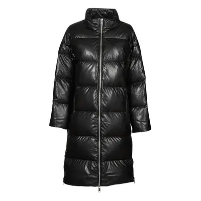 MICHAEL Michael Kors LONG FAUX LTHR PUFFER Černá