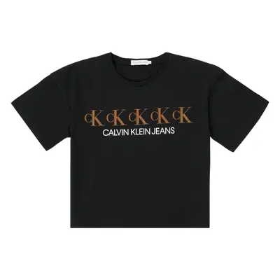 Calvin Klein Jeans CK REPEAT FOIL BOXY T-SHIRT Černá