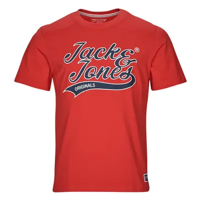 Jack & Jones JORTREVOR UPSCALE SS TEE CREW NECK Červená