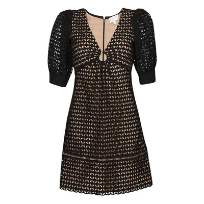 MICHAEL Michael Kors GEO EYELET MINI DRESS Černá