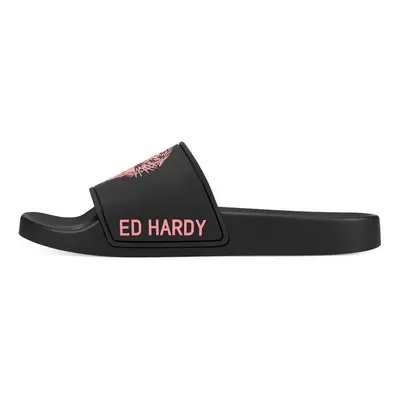 Ed Hardy Sexy beast sliders black-fluo red Černá