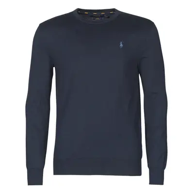 Polo Ralph Lauren PULL COL ROND AJUSTE EN COTON PIMA LOGO PONY PLAYER Modrá