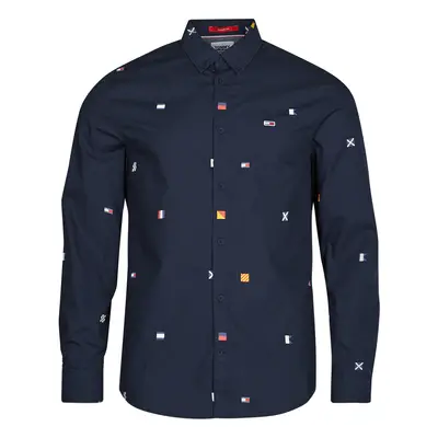 Tommy Jeans TJM CLSC FLAG CRITTER SHIRT Tmavě modrá