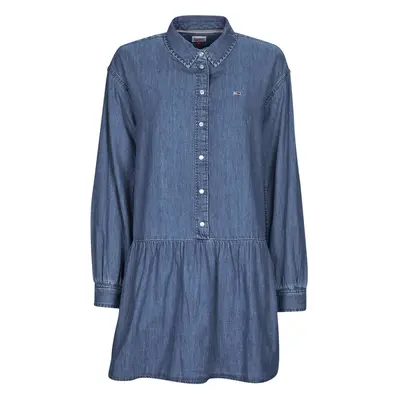 Tommy Jeans TJW CHAMBRAY SHIRT DRESS Modrá