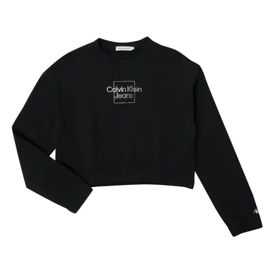 Calvin Klein Jeans METALLIC BOX LOGO SWEATSHIRT Černá