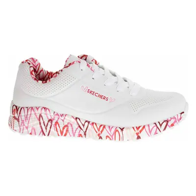 Skechers Uno Lite - Lovely Luv white-red-pink Bílá