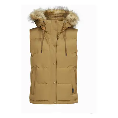 Superdry VINTAGE EVEREST FAUX FUR GILET Béžová