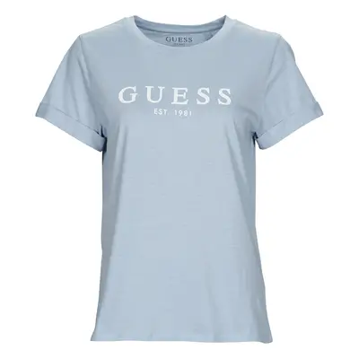 Guess ES SS GUESS 1981 ROLL CUFF TEE Modrá