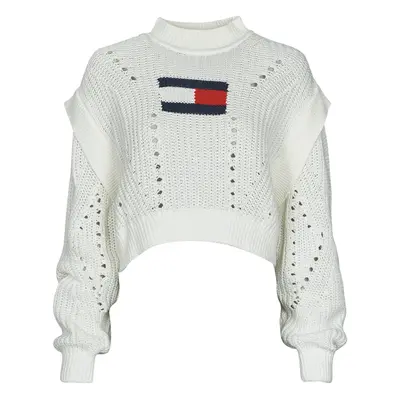 Tommy Jeans TJW OVRSZD FLAG STITCH SWEATER Bílá