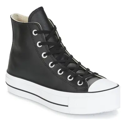 Converse CHUCK TAYLOR ALL STAR LIFT CLEAN LEATHER HI Černá