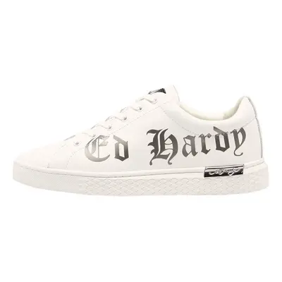 Ed Hardy Script low top white-gun metal Bílá