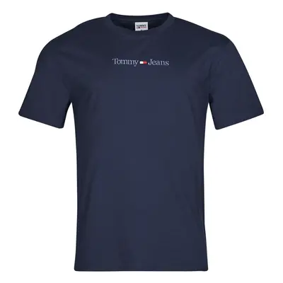 Tommy Jeans TJM CLSC SMALL TEXT TEE Tmavě modrá