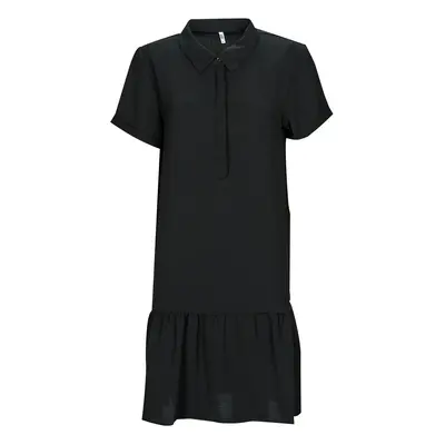 JDY JDYLION S/S PLACKET DRESS Černá