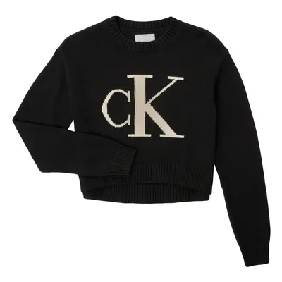 Calvin Klein Jeans MONOGRAM SWEATER Černá