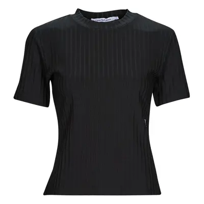 Calvin Klein Jeans RIB SHORT SLEEVE TEE Černá