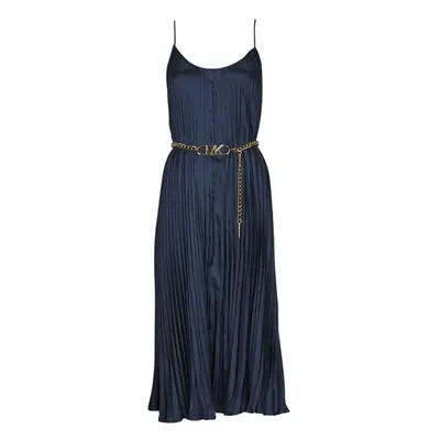 MICHAEL Michael Kors PLEATED SLIP MIDI DRESS Tmavě modrá