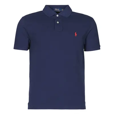 Polo Ralph Lauren POLO AJUSTE DROIT EN COTON BASIC MESH LOGO PONY PLAYER Tmavě modrá