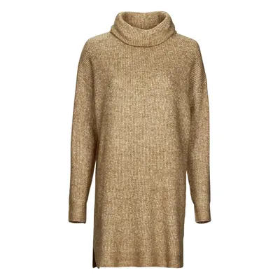 Vila VICILIA ROLLNECK L/S KNIT TUNIC/SU Béžová