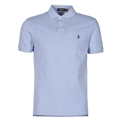 Polo Ralph Lauren POLO AJUSTE DROIT EN COTON BASIC MESH LOGO PONY PLAYER Modrá