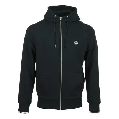 Fred Perry Hooded Zip through Sweatshirt Modrá