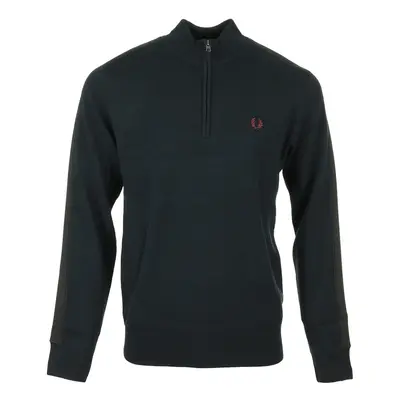 Fred Perry Striped Trim Half Zip Jumper Modrá