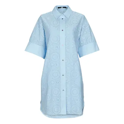 Karl Lagerfeld BRODERIE ANGLAISE SHIRTDRESS Modrá