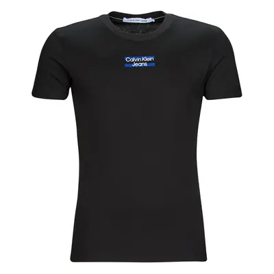 Calvin Klein Jeans TRANSPARENT STRIPE LOGO TEE Černá