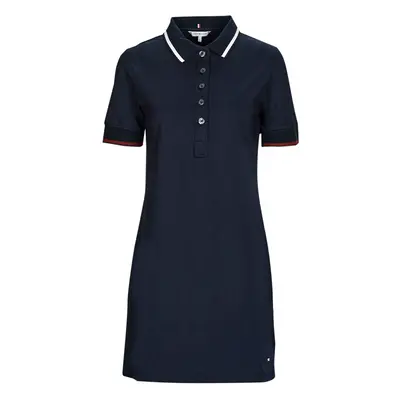 Tommy Hilfiger REG SPLIT GLB STP POLO DRS SS Tmavě modrá