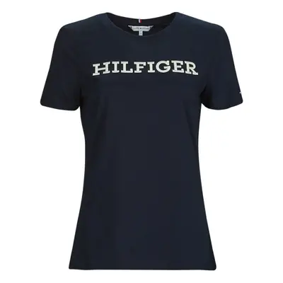 Tommy Hilfiger REG MONOTYPE EMB C-NK SS Tmavě modrá