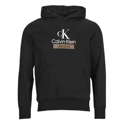 Calvin Klein Jeans STACKED ARCHIVAL HOODY Černá