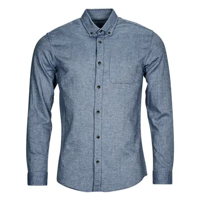 Jack & Jones JJECLASSIC MELANGE SHIRT LS SN Modrá