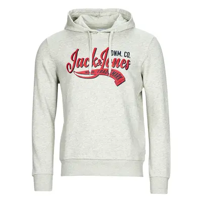 Jack & Jones JJELOGO SWEAT HOOD 2 COL 23/24 Šedá