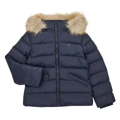 Tommy Hilfiger ESSENTIAL DOWN FUR HOOD JACKET Modrá