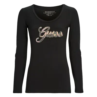 Guess LS SN GUESS SCRIPT TEE Černá