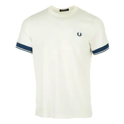 Fred Perry Contrast Cuff T-Shirt Bílá