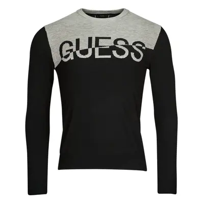 Guess ALEX LS CN LOGO SWEATER Černá