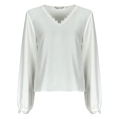 Only ONLNOVA FR VERSA V-NECK L/S LACE TOP PTM Béžová