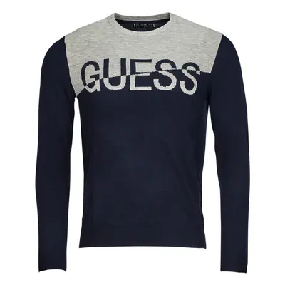 Guess ALEX LS CN LOGO SWEATER Tmavě modrá