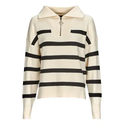 Vero Moda VMSABA STRIPE LS HIGHNECK BLOUSE GA NOOS Béžová