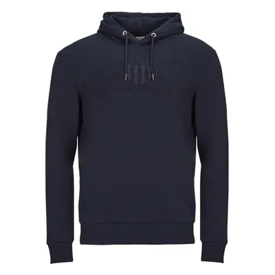 Gant REG TONAL SHIELD HOODIE Tmavě modrá