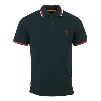 Timberland SS Millers River Tipped Pique Polo Slim Modrá