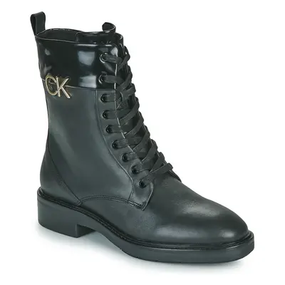 Calvin Klein Jeans RUBBER SOLE COMBAT BOOT W/HW Černá