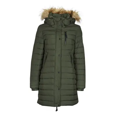 Superdry FUJI HOODED MID LENGTH PUFFER Khaki