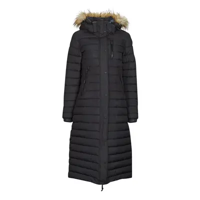 Superdry FUJI HOODED LONGLINE PUFFER Černá