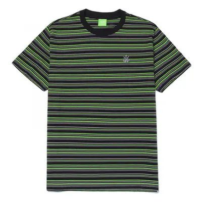 Huf T-shirt crown stripe ss knit top Černá